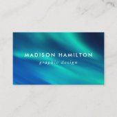 Blauw en turquoise noorderlicht visitekaartje (Voorkant)