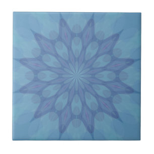 Blauw en Turquoise Patroon 2 Tegeltje