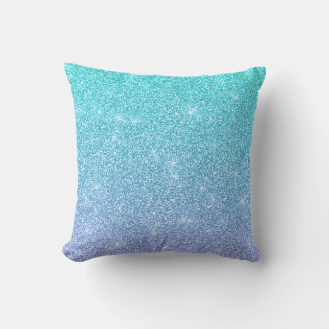 Blauw en violet getextureerd kussen (Voorkant)