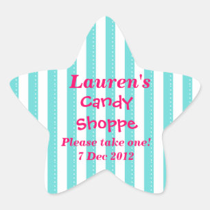 blauw en warm roze Snoep Shoppe Sticker