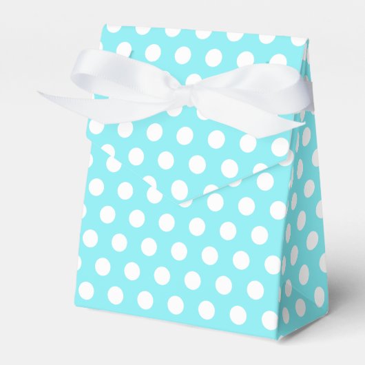 Blauw en wit 50ste verjaardag Polka Dots Bedankdoosjes (Voorkant Zijde)