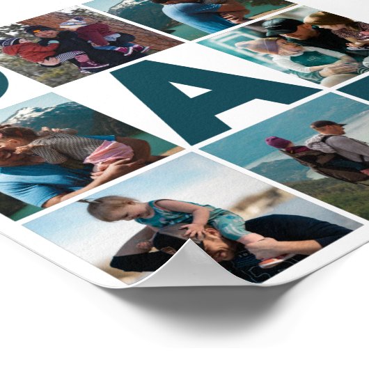 Blauw en wit 6 Foto Collage Pap Poster (Hoek)