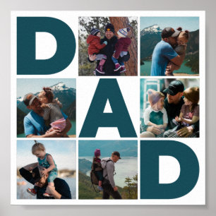 Blauw en wit 6 Foto Collage Pap Poster