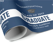 Blauw en wit, aangepast Afstuderen ompakken papier (Rol Hoek)