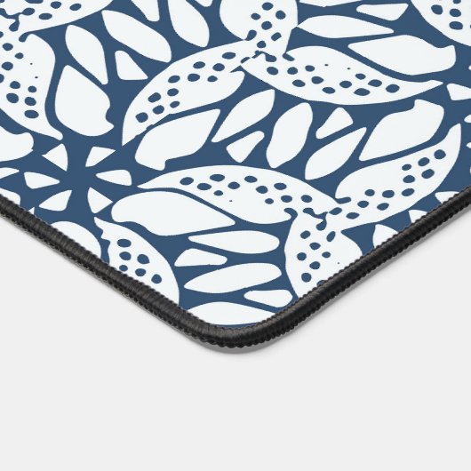 Blauw en wit Abstract bloemnaadloze Bohemian Bureaumat (Hoek)
