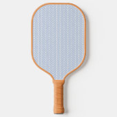 Blauw en wit Abstract Diagonaal Chevron Patroon Pickleball Paddle (Voorkant)