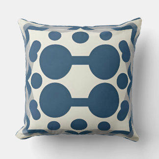 Blauw en wit abstract geometrisch patroon kussen