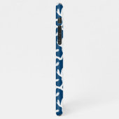 Blauw en wit Abstract koraal, herstellend patroon iPhone Hoesje (Linkerkant)