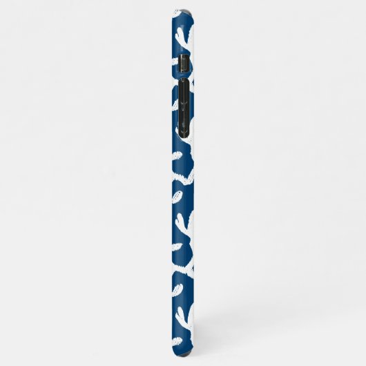 Blauw en wit Abstract koraal, herstellend patroon iPhone Hoesje (Linkerkant)