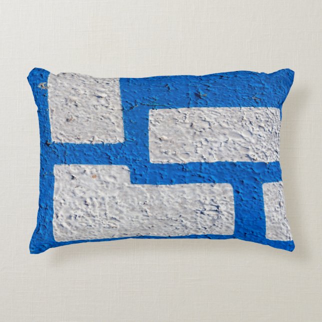 Blauw en Wit Abstract Kussen (Voorkant)
