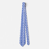 Blauw en wit Abstract modern Stropdas (Voorkant)