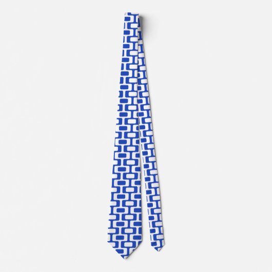 Blauw en wit Abstract modern Stropdas (Voorkant)