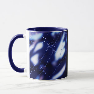 Blauw en wit abstract mok