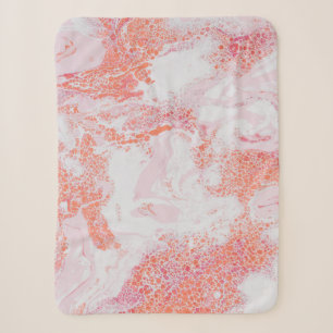 Blauw en wit abstract schilderij sherpa deken