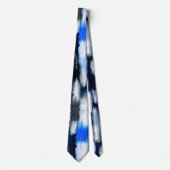 Blauw en wit Abstract Stropdas (Voorkant)