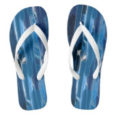 Blauw en wit abstract teenslippers (Voetbed)