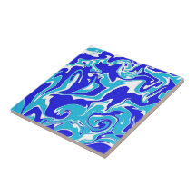 Blauw en wit Abstract vizier - marmerpatroon