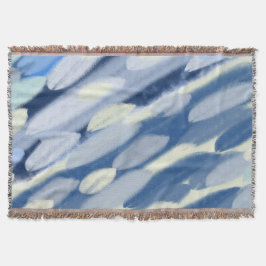 Blauw en wit abstracte kunst deken