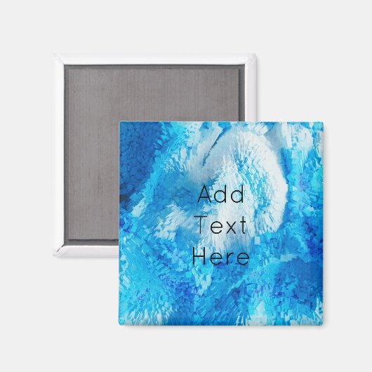 Blauw en wit, Abstracte kunst Magneet (Voorkant / Achterkant)