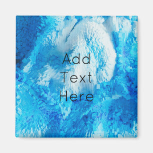 Blauw en wit, Abstracte kunst Magneet