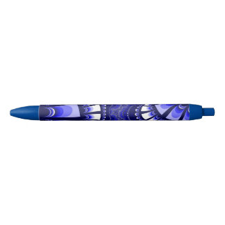 Blauw en wit achtervoegsel zwarte inkt pen
