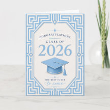 Blauw en Wit Afstudeerkaart 2026