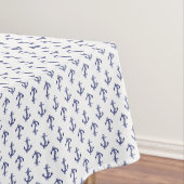 Blauw en wit allover ankerpatroon tafelkleed (Voorbeeld)