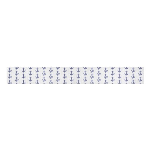 Blauw en wit anker grosgrain lint (Voorkant)