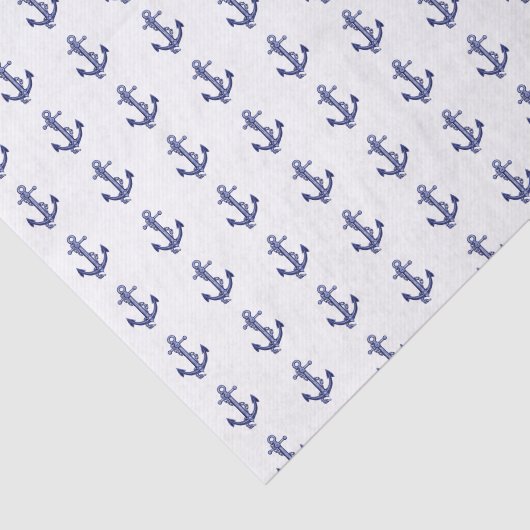 Blauw en wit anker tissuepapier (Detail)