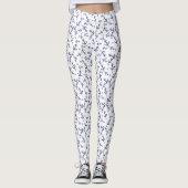 Blauw en wit ankerpatroon leggings (Voorkant)