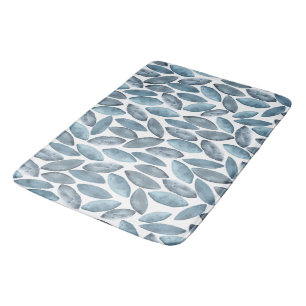 Blauw en wit aquarel Marokkaans tegelpatroon Badmat