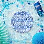Blauw en wit Azulejo Spaans Azul Pattern Papieren Bordje (Feest)