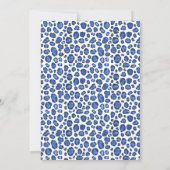 Blauw en wit Baby shower van de luipaard Kaart (Achterkant)