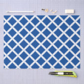 Blauw en wit Bamboo Trellis Pattern Tissuepapier (Craft)
