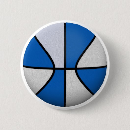 Blauw en wit Basketball: Ronde Button 5,7 Cm (Voorkant)