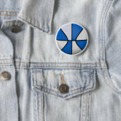 Blauw en wit Basketball: Ronde Button 5,7 Cm (In situ)