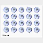 Blauw en wit Bearded Iris Floral Ronde Sticker (Vel)