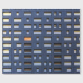 Blauw en wit betongebouw cadeaupapier (Vlak)