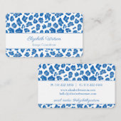 Blauw en wit blad afdrukken Persoonlijke lijst Visitekaartje (Voorkant / Achterkant)