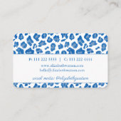 Blauw en wit blad afdrukken Persoonlijke lijst Visitekaartje (Achterkant)