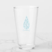 Blauw en wit Blijf gehydrateerd Glas (Achterkant)