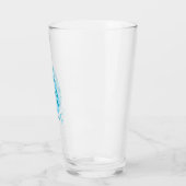 Blauw en wit Blijf gehydrateerd Glas (Links)