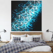 Blauw en wit bliksem waterreflectie canvas afdruk (Insitu (Slaapkamer))