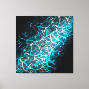 Blauw en wit bliksem waterreflectie canvas afdruk