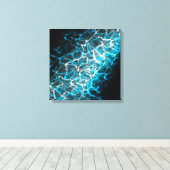 Blauw en wit bliksem waterreflectie canvas afdruk (Insitu (Houten vloer))