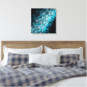 Blauw en wit bliksem waterreflectie canvas afdruk (Insitu (Slaapkamer))