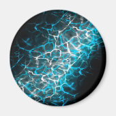 Blauw en wit bliksem waterreflectie magneet (Voorkant)