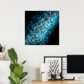 Blauw en wit bliksem waterreflectie poster (Thuiskantoor)