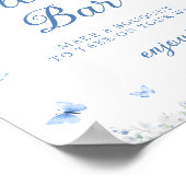 Blauw en wit Bloemen Bloem Bar Poster (Hoek)