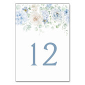 Blauw en wit Bloemen Tafelnummers (Voorkant)